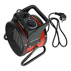 Обігрівач електричний Grunhelm РТС-2000S керамічний нагрівальний елемент регульований термостат  2000 Вт Чорний, фото 4