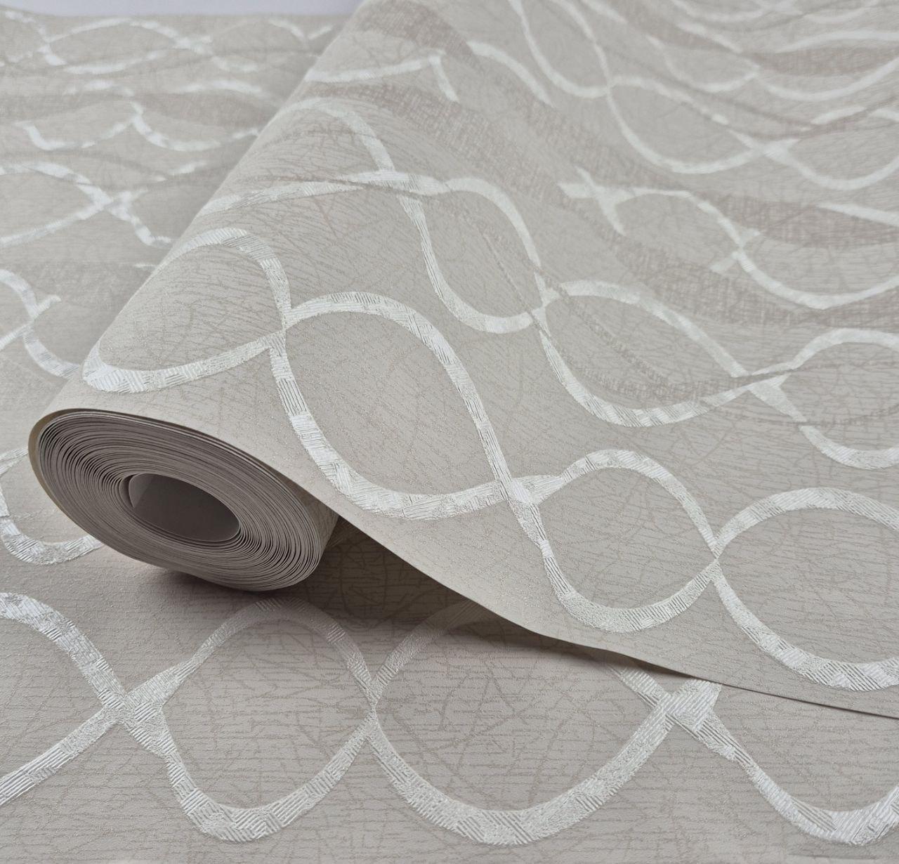 Шпалери вінілові на флізеліні 0.53 × 10.05 м Marburg 58122, бежеві для спальні, вітальні, коридору, фото 1