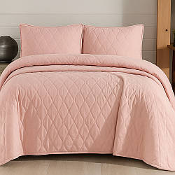 Двоспальне покривало 240x260см, 2 наволочки 50x70см, Nazenin Pudra / Комплект на двоспальне ліжко