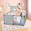 Манеж дитячий Nelino Сірий 126х126х62 см Великий манеж для дітей Ігровий манеж для малюка, фото 2