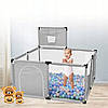 Манеж дитячий Nelino Сірий 126х126х62 см Великий манеж для дітей Ігровий манеж для малюка, фото 3