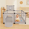 Манеж дитячий Nelino Сірий 126х126х62 см Великий манеж для дітей Ігровий манеж для малюка, фото 5