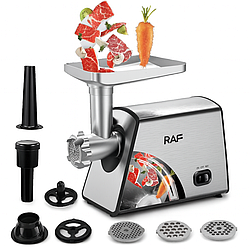 Електрична мясорубка 2500W з функцією реверсу та 2 насадками, RAF R.3378 / Потужна електром'ясорубка