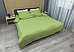 Комплект постільної білизни Сатин,  Двоспальний 180х220 Оливковий (88-151), фото 3