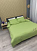 Комплект постільної білизни Сатин,  Двоспальний 180х220 Оливковий (88-151), фото 4