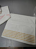 Махровий рушник комплект 50*90 см /70*140 см, білий з золотими смужками, фото 3