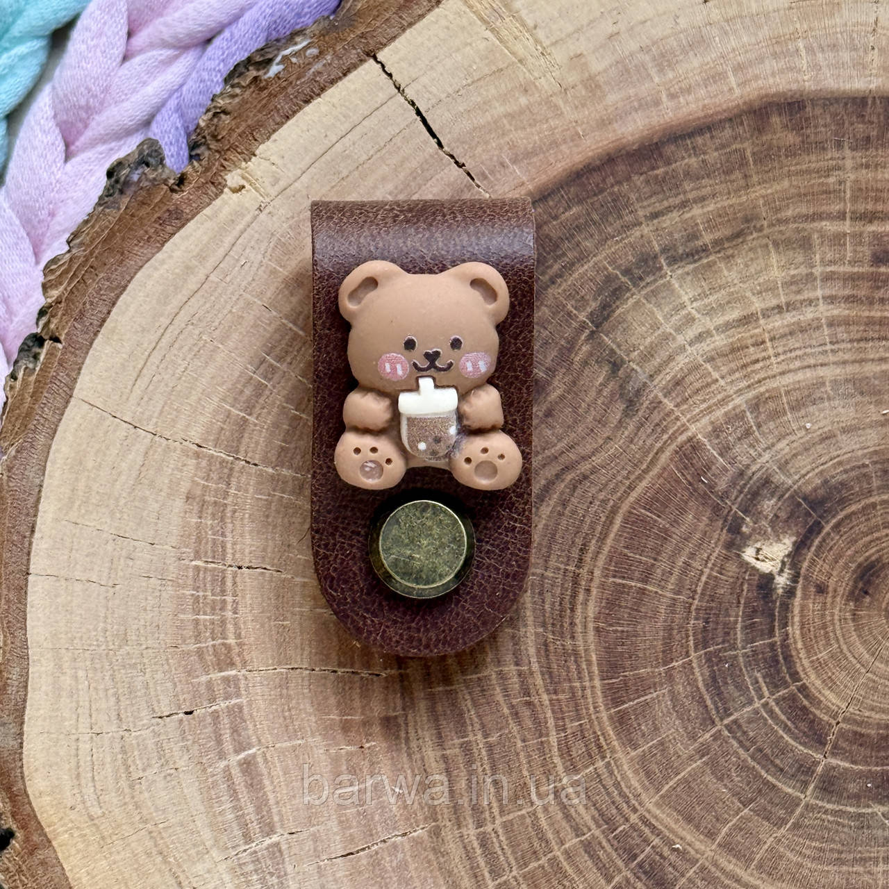 Шкіряна бірка з декором