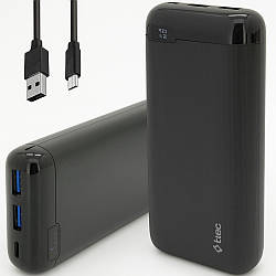 Повербанк із швидкою зарядкою, 20000мАг, 20W (2*USB + Type-C) Ttec Q20 / Powerbank / Павербанк / УМБ