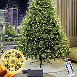 Гірлянда Роса 220в світлодіодна гірлянда 200 м зелена дротяна нитка білий LED з пультом ДУ, фото 10