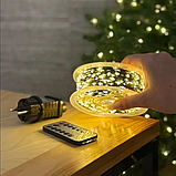 Гірлянда Роса 200 метрів від мережі світлодіодна гірлянда нитка 2000 LED теплого білого кольору на зеленому дроті з пультом, фото 4