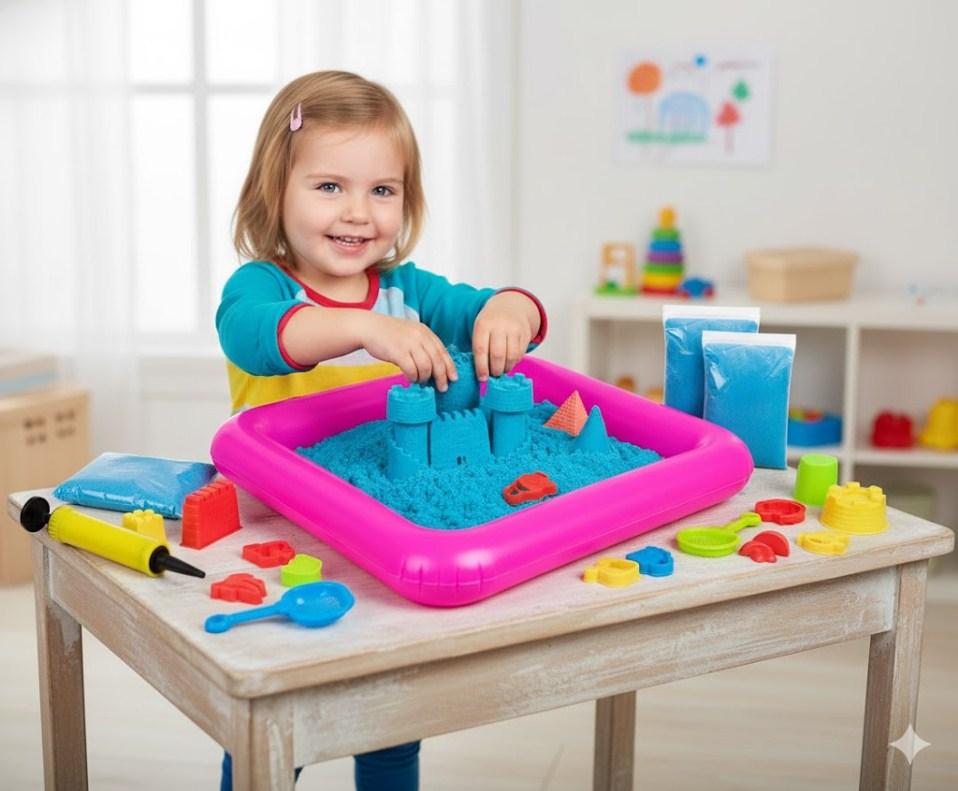 Кінетичний пісок, пісочниця + формочки Kruzzel 22712, фото 1