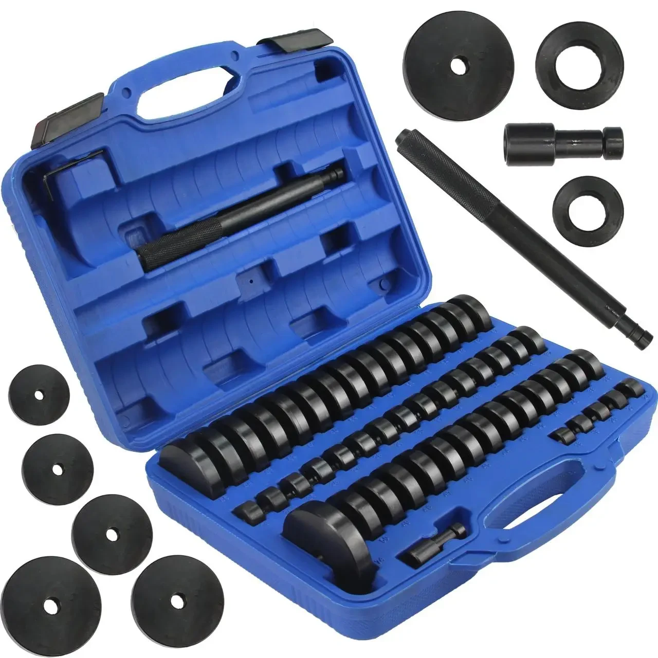 Набір для монтажу та демонтажу підшипників та втулок Mar-Pol M66775, 52 предмети в кейсі, фото 1