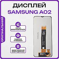 Оригінальний екран для Samsung A02 (чорний шлейф) (SM-A022) з сенсором, LCD Дисплей на Самсунг А02