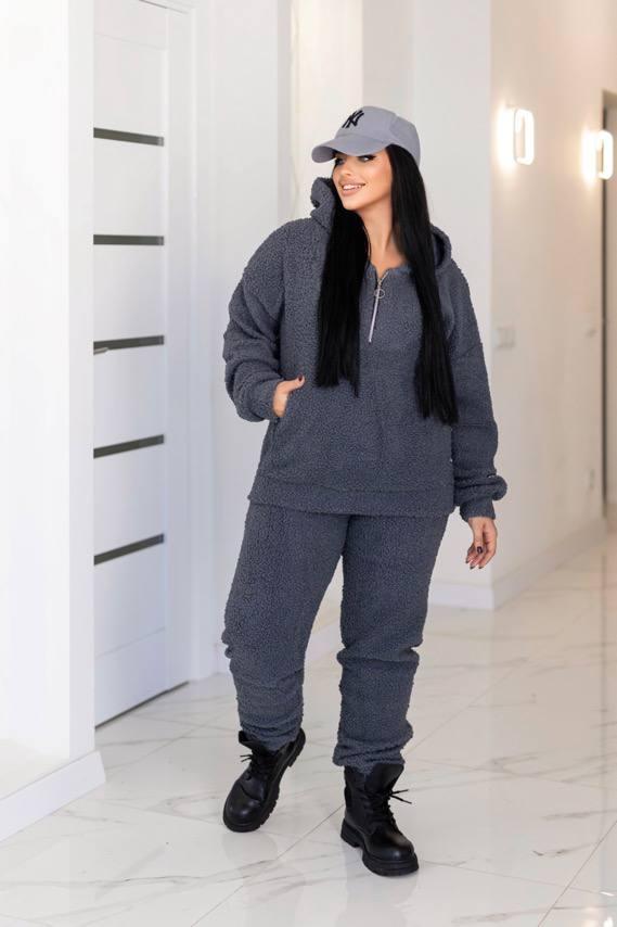 М’який костюм “Тедді Букле” графітового кольору, фото 1