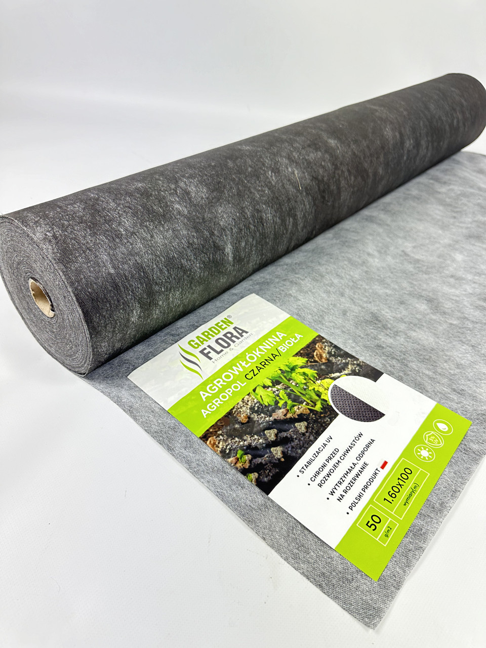 Агроволокно Garden Flora Чорно-Біле 50 г/м2 1.60см х 100м Укривний матеріал для грядок