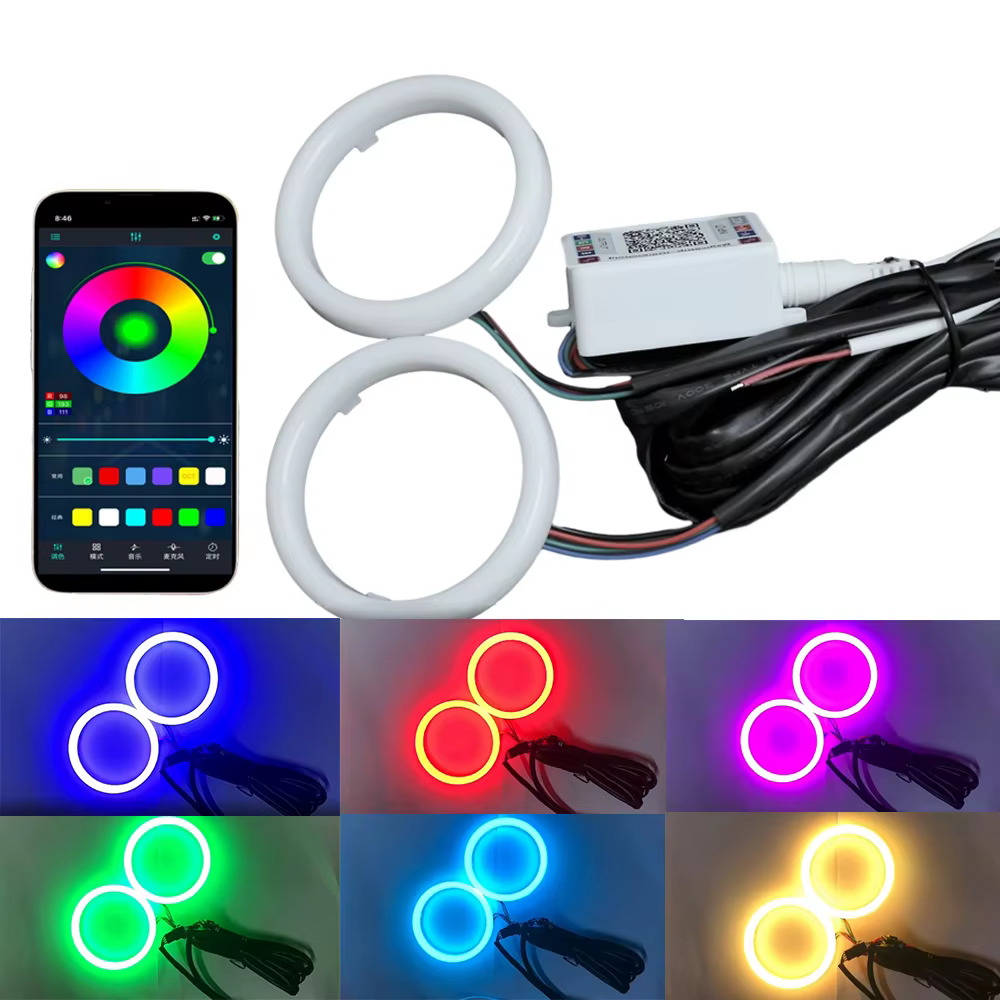 Ангельські очі молочні 110мм RGB APP управління через додаток