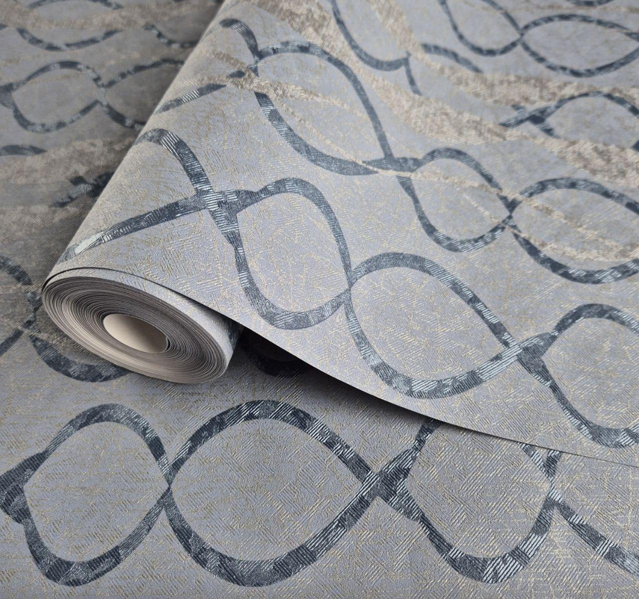 Шпалери вінілові на флізеліні 0.53 × 10.05 м Marburg 58121, сині для спальні, вітальні, кабінету, фото 1