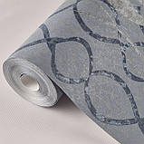 Шпалери вінілові на флізеліні 0.53 × 10.05 м Marburg 58121, сині для спальні, вітальні, кабінету, фото 5