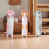 М'яка іграшка 45 см для обіймання довгий кіт батон подушка, іграшка-обіймашка для сну кольору, фото 2