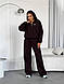 Жіночий базовий теплий осінній костюм прогулянковий alo кофта батник на блискавці прямі штани тринитка на флісі, фото 5