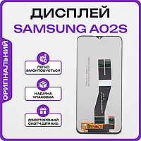 Оригінальний екран для Samsung A02s (чорний шлейф) (SM-A025) з сенсором, LCD Дисплей на Самсунг А02с