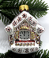 Формова іграшка скляна "Годинник-будиночок"