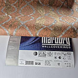 Шпалери вінілові на флізеліні 0.53 × 10.05 м Marburg 58120, цегляний з сірим для спальні, вітальні, кабінету, фото 7
