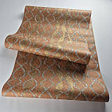 Шпалери вінілові на флізеліні 0.53 × 10.05 м Marburg 58120, цегляний з сірим для спальні, вітальні, кабінету, фото 2