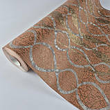 Шпалери вінілові на флізеліні 0.53 × 10.05 м Marburg 58120, цегляний з сірим для спальні, вітальні, кабінету, фото 5