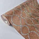 Шпалери вінілові на флізеліні 0.53 × 10.05 м Marburg 58120, цегляний з сірим для спальні, вітальні, кабінету, фото 4