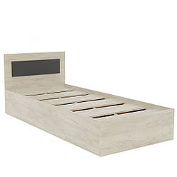 Односпальне ліжко 90х200 см для дорослого в сучасному стилі модерн в спальню ЛДСП Віва Гарант дуб крафт білий + графіт