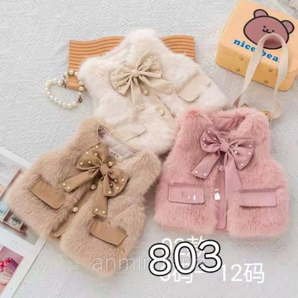 Жилетка дитяча хутряна БАНТИК для дівчинки 2-6 років, колір уточнюйте під час замовлення