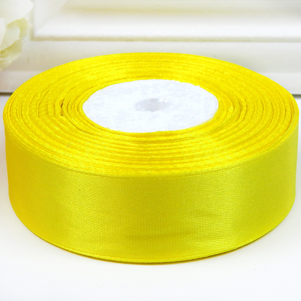 Атласна стрічка 2,5 см, №15 жовта