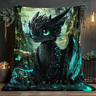 Плюшевий плед ковдра покривало Як приручити дракона Дракон Беззубик, фото 2