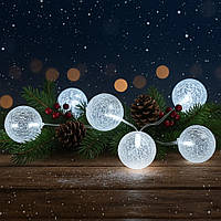 Світлодіодна гірлянда на батарейках Oecolux LED Tischdekoration Kunststoffkugel, біле світло