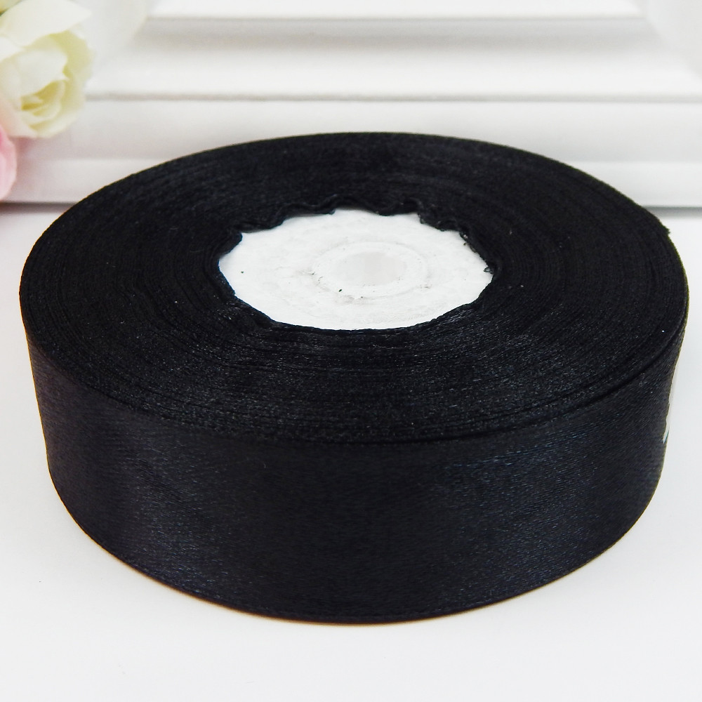 Атласна стрічка 2,5 см, №39 чорна