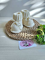 Пінетки "Трикутнички" теплий білий на 0-3 міс