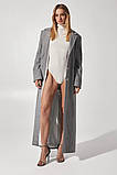 Стильне сіре пальто бренду Vovk,  Жіноче Класичне сіре пальто, фото 4