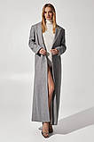 Стильне сіре пальто бренду Vovk,  Жіноче Класичне сіре пальто, фото 3