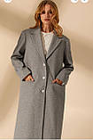 Стильне сіре пальто бренду Vovk,  Жіноче Класичне сіре пальто, фото 2