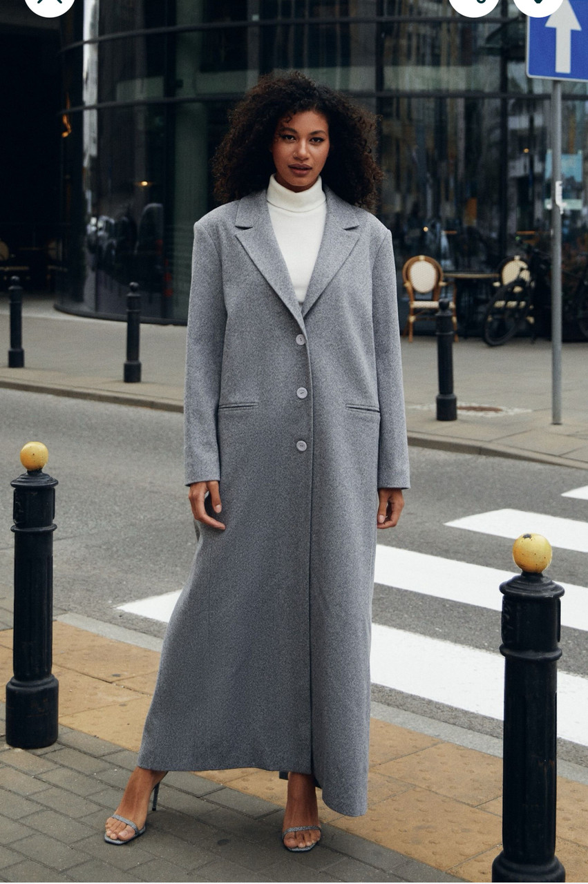 Стильне сіре пальто бренду Vovk,  Жіноче Класичне сіре пальто, фото 1