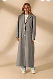 Стильне сіре пальто бренду Vovk,  Жіноче Класичне сіре пальто, фото 8