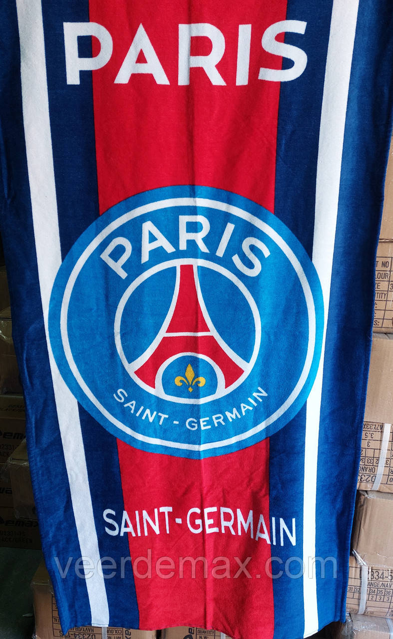 Пляжний рушник ПСЖ ФК "Парі Сен-Жермен" з логотипом улюбленого футбольного клубу, фото 1