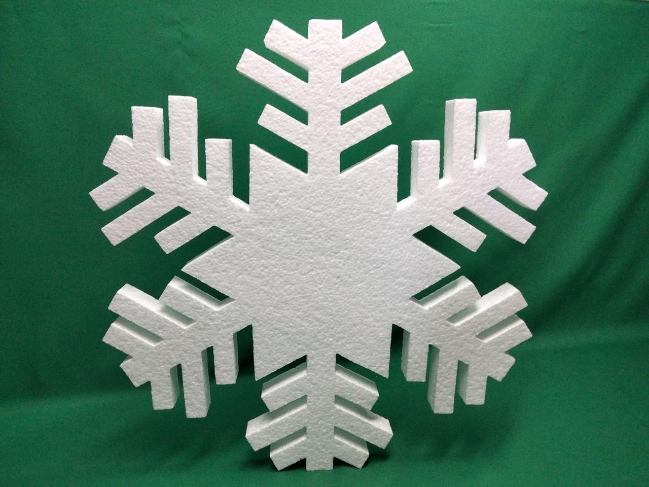 Сніжинка № 05 з пінопласту  50 см — новорічна прикраса, декор для вітрин і фасадів, фото 1