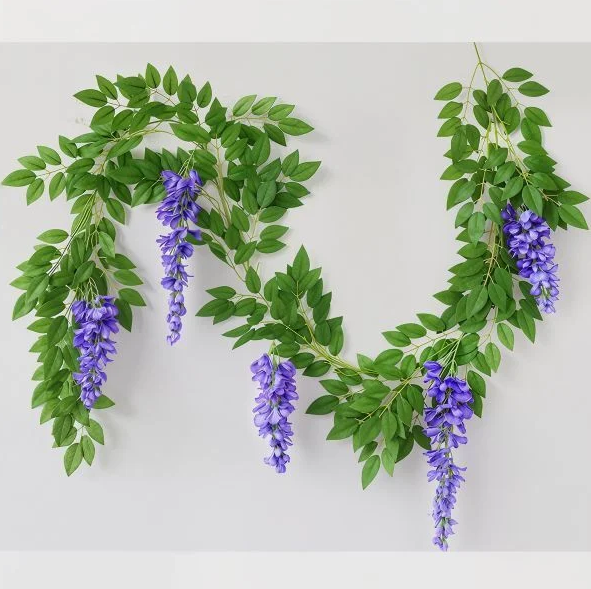 Штучні квіти для декору, штучна ліана гліцинії, фото 1