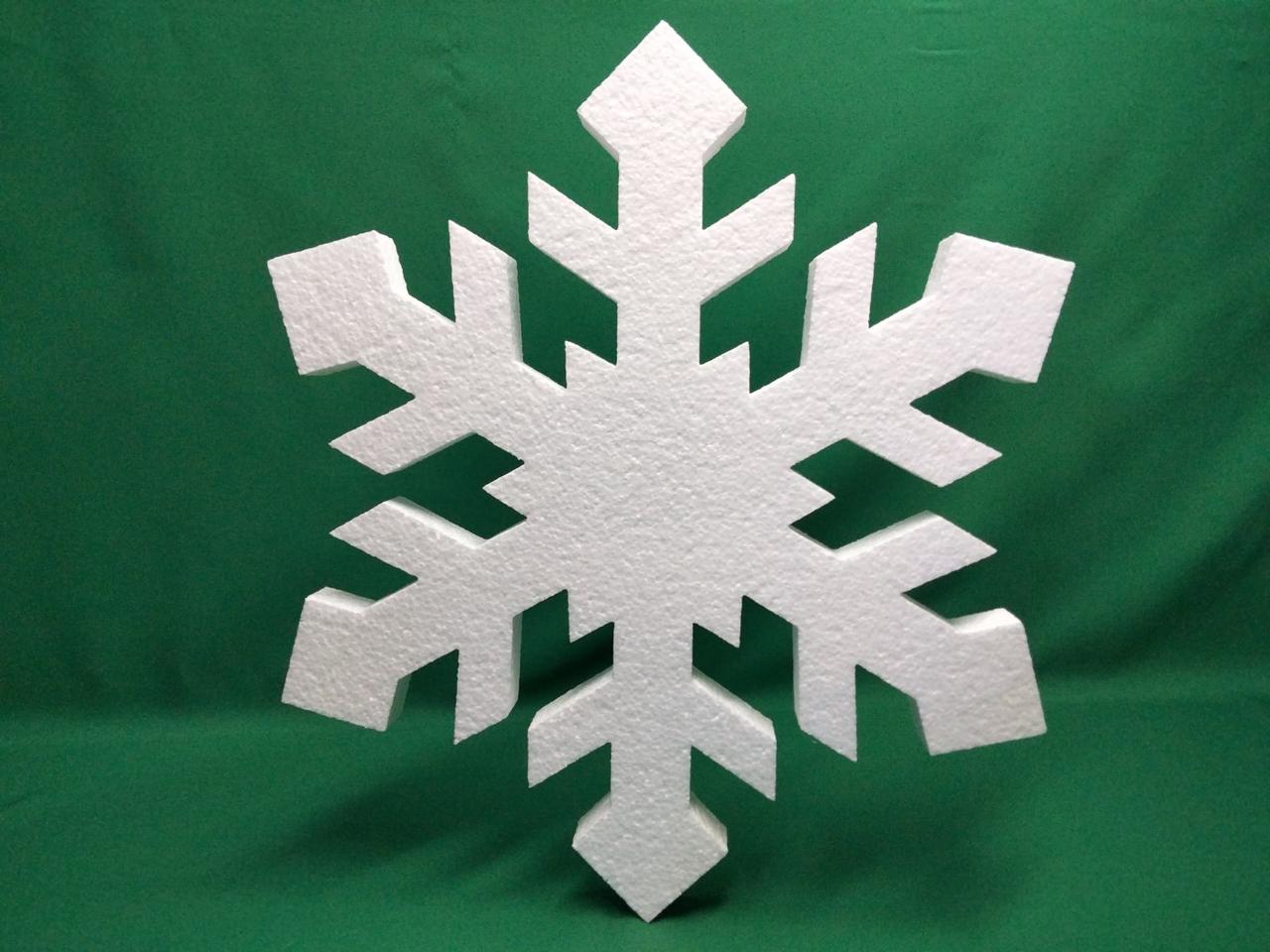 Сніжинка № 10 з пінопласту  50 см — новорічна прикраса, декор для вітрин і фасадів, фото 1