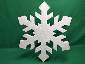Сніжинка № 10 з пінопласту  50 см — новорічна прикраса, декор для вітрин і фасадів