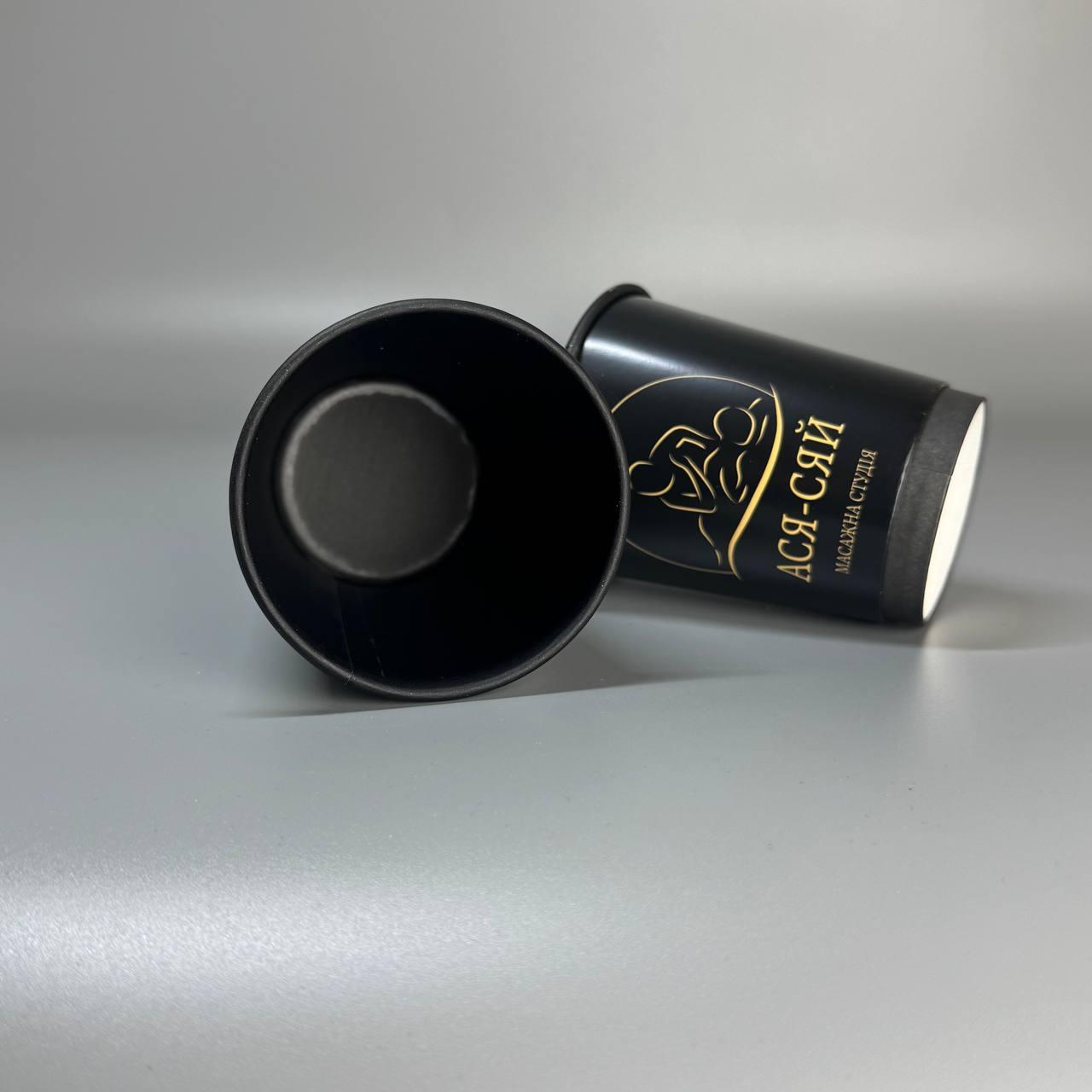 5000 шт. Стакани з логотипом двошарові чорні, 250 мл., фото 1