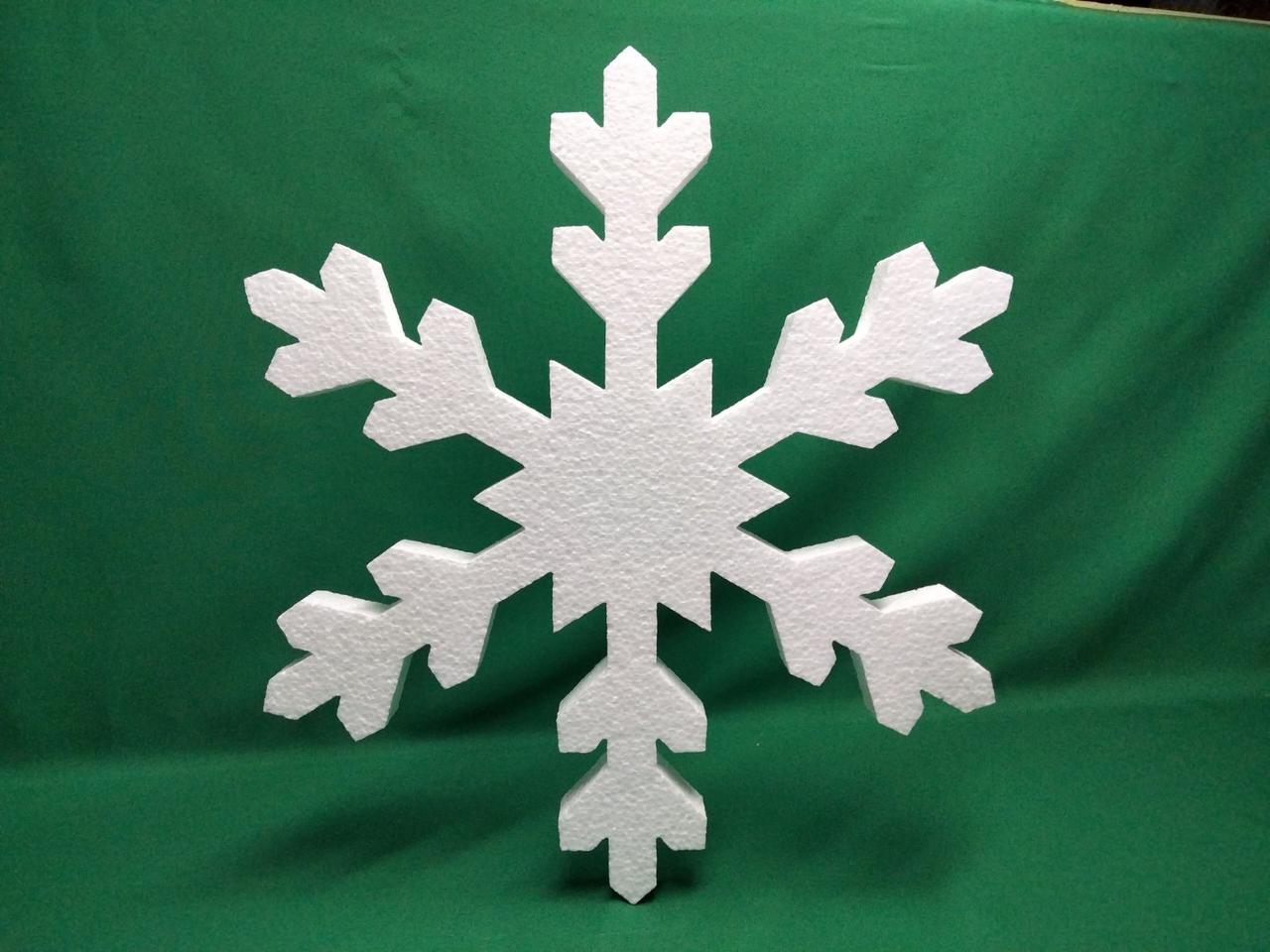 Сніжинка № 03 з пінопласту 50 см — новорічна прикраса, декор для вітрин і фасадів, фото 1