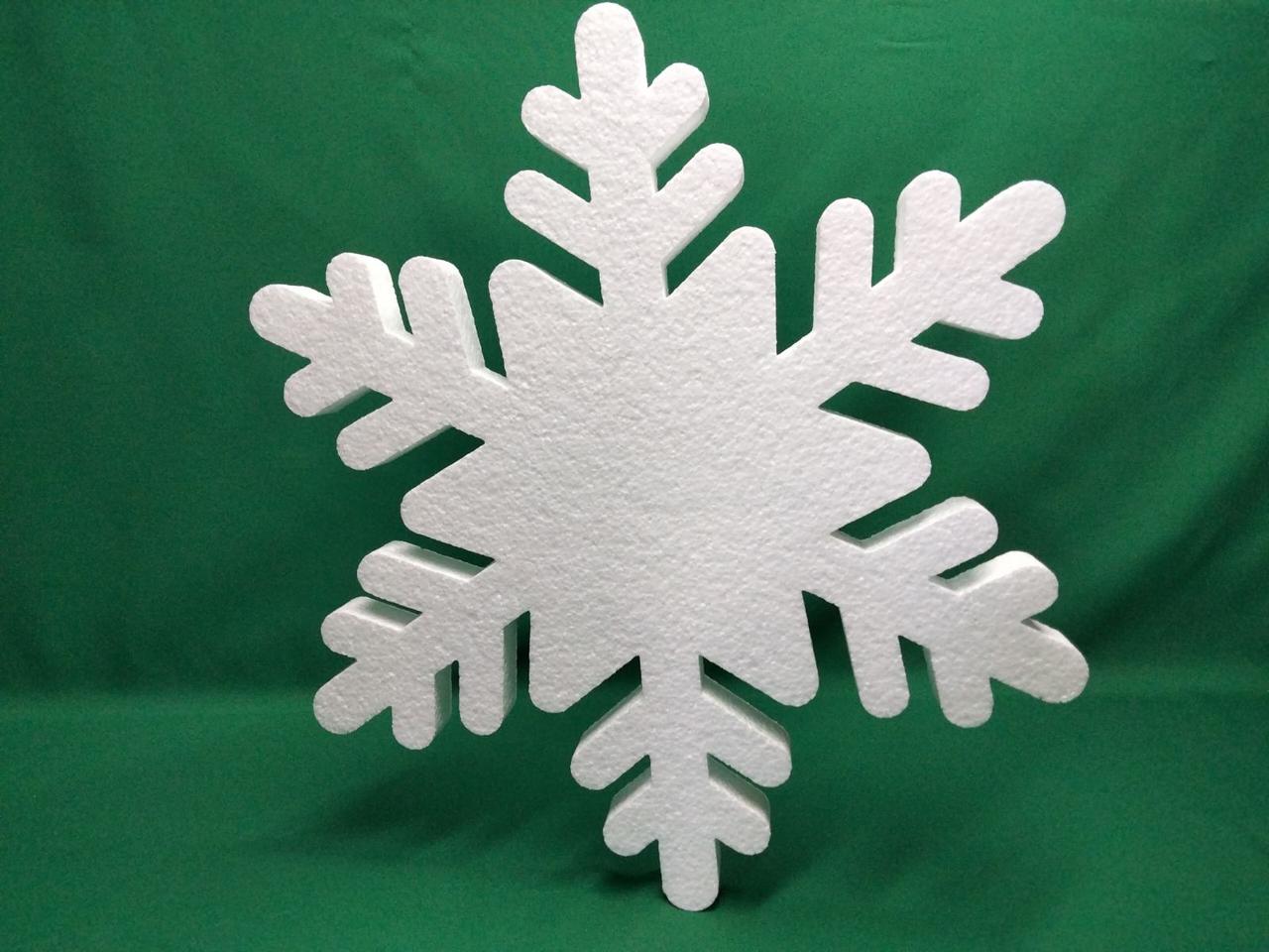 Сніжинка № 04 з пінопласту 50 см — новорічна прикраса, декор для вітрин і фасадів, фото 1